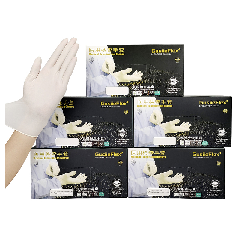 GusiieFlex® 5mil Disposable Rubber Latex Examination Gloves Hospitals