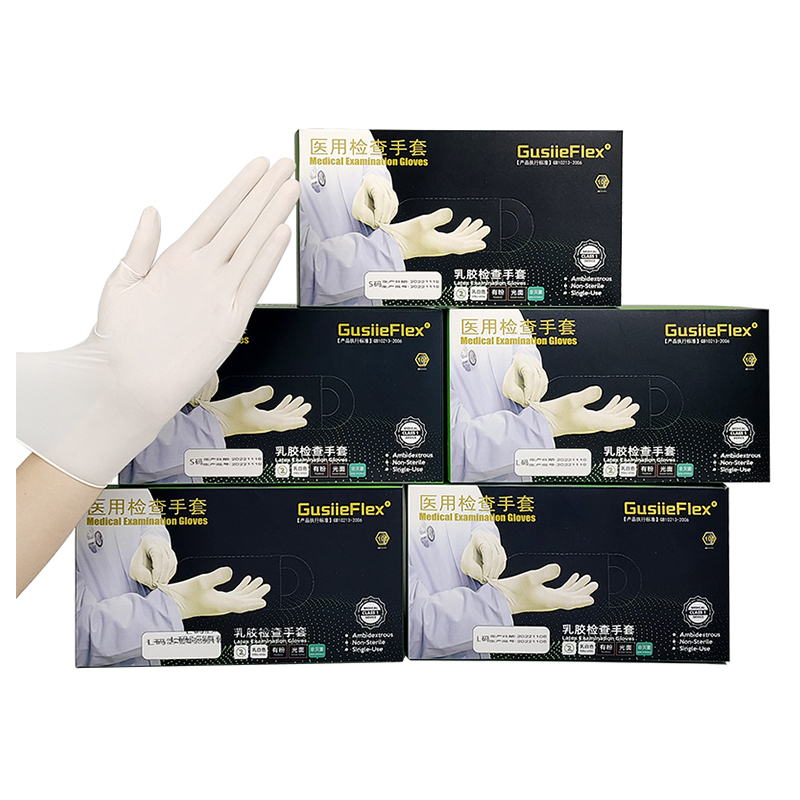GusiieFlex® 5mil Disposable Rubber Latex Examination Gloves Hospitals